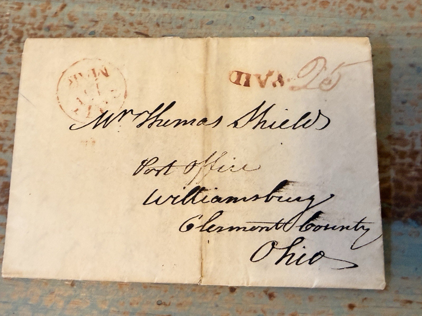1832 Antique Letter - Legal Debt Collection - Philadelphia to Ohio