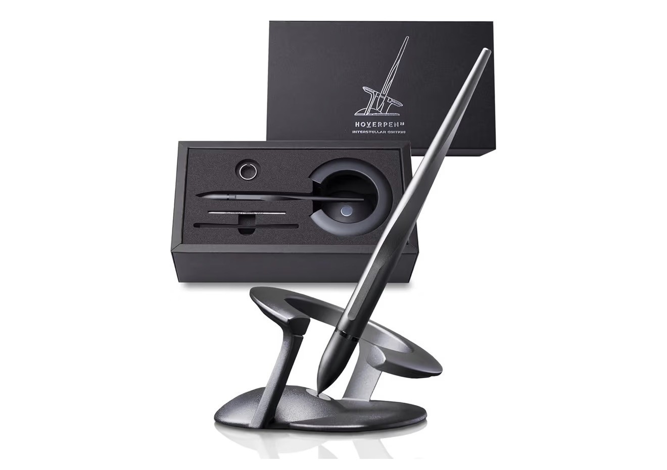 Novium Hoverpen 2.0 Futuristic Luxury Pen Made With Aerospace Alloys/Space Black