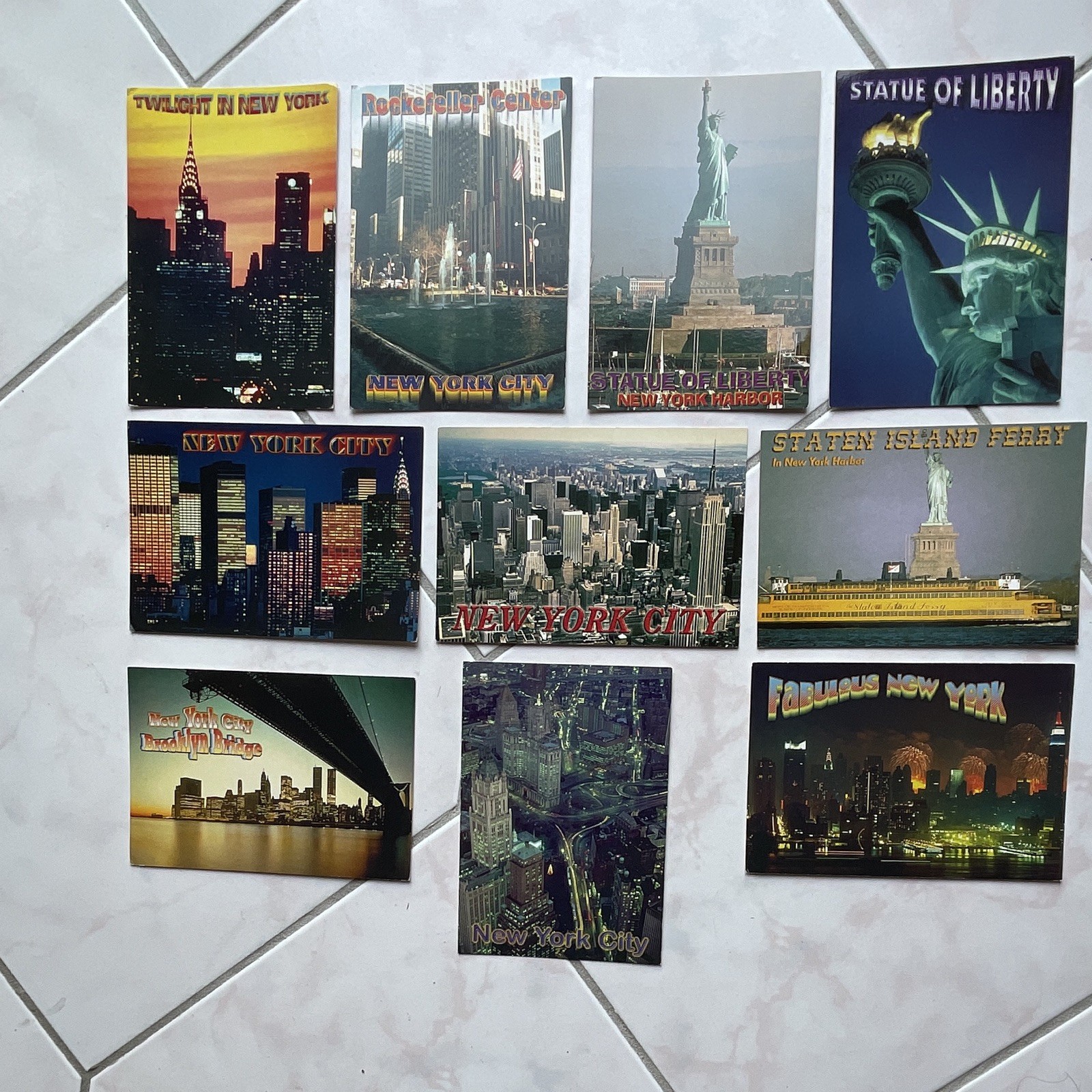 10 pcs New York City & Statue of Liberty Postcard Lot Photochrome Litho Unposted
