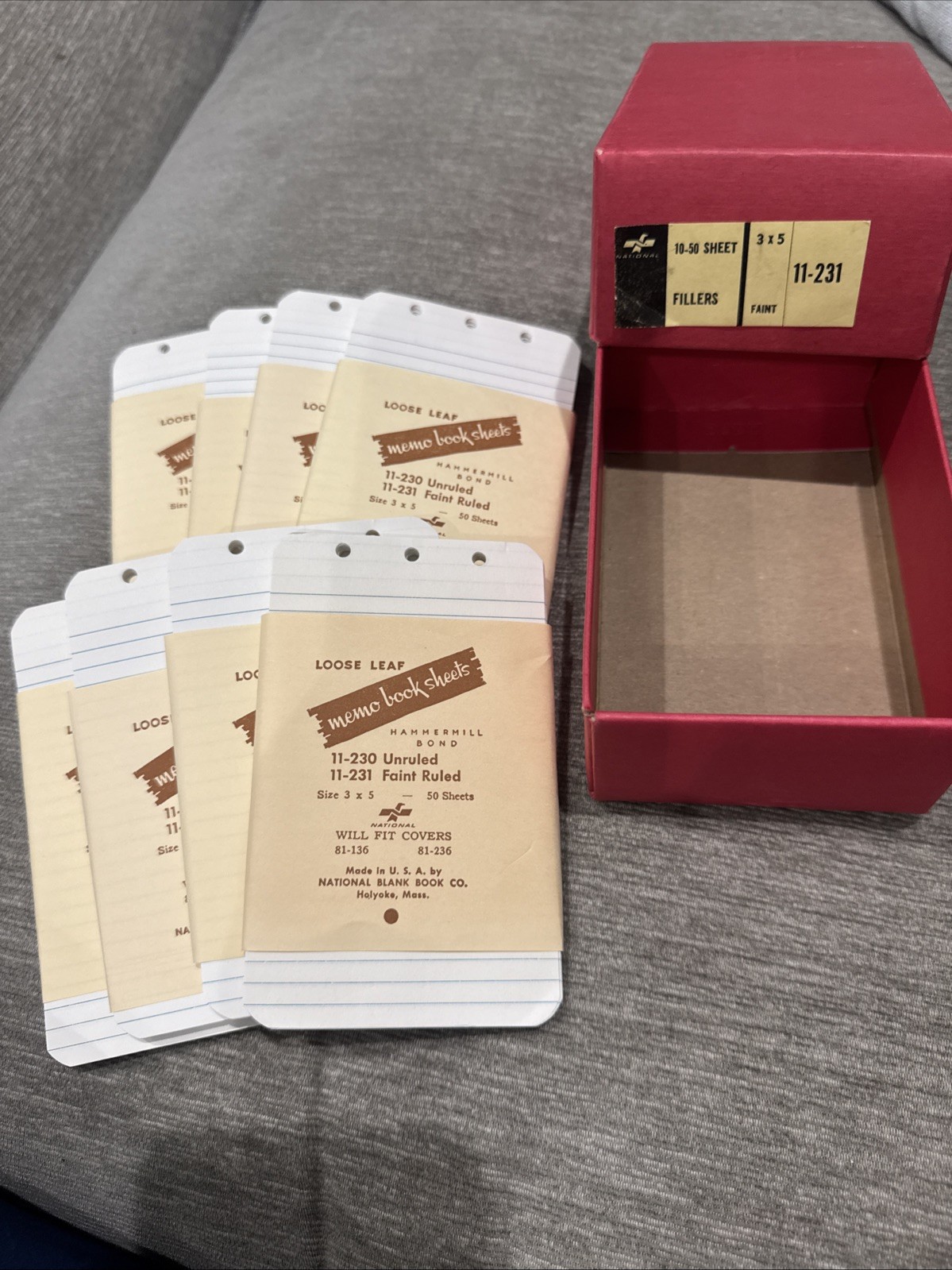 New NOS Vintage National Memo Book Sheet Refills
