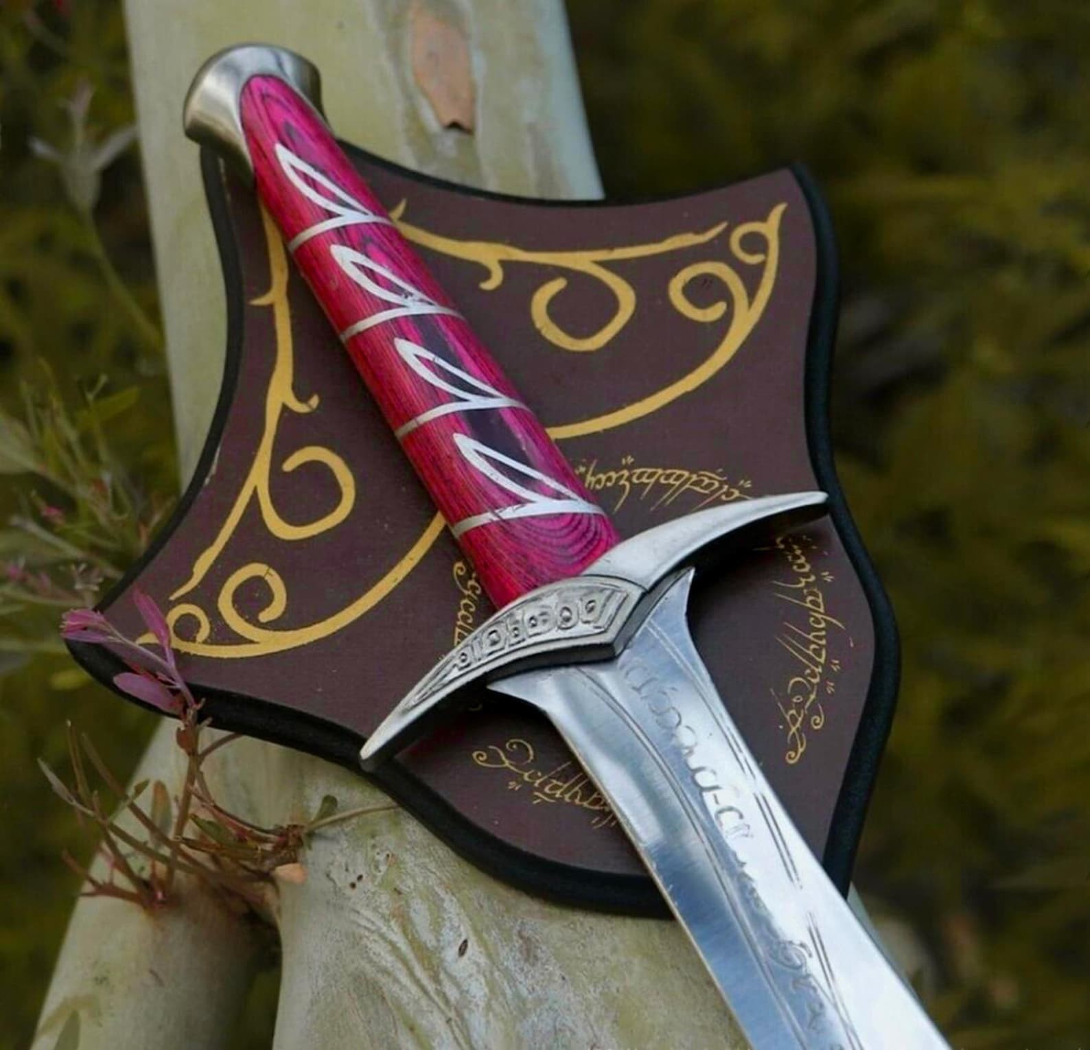 Bilbo Fantasy Sword Handmade Stainless Steel Display Rings Replica 22 Inch