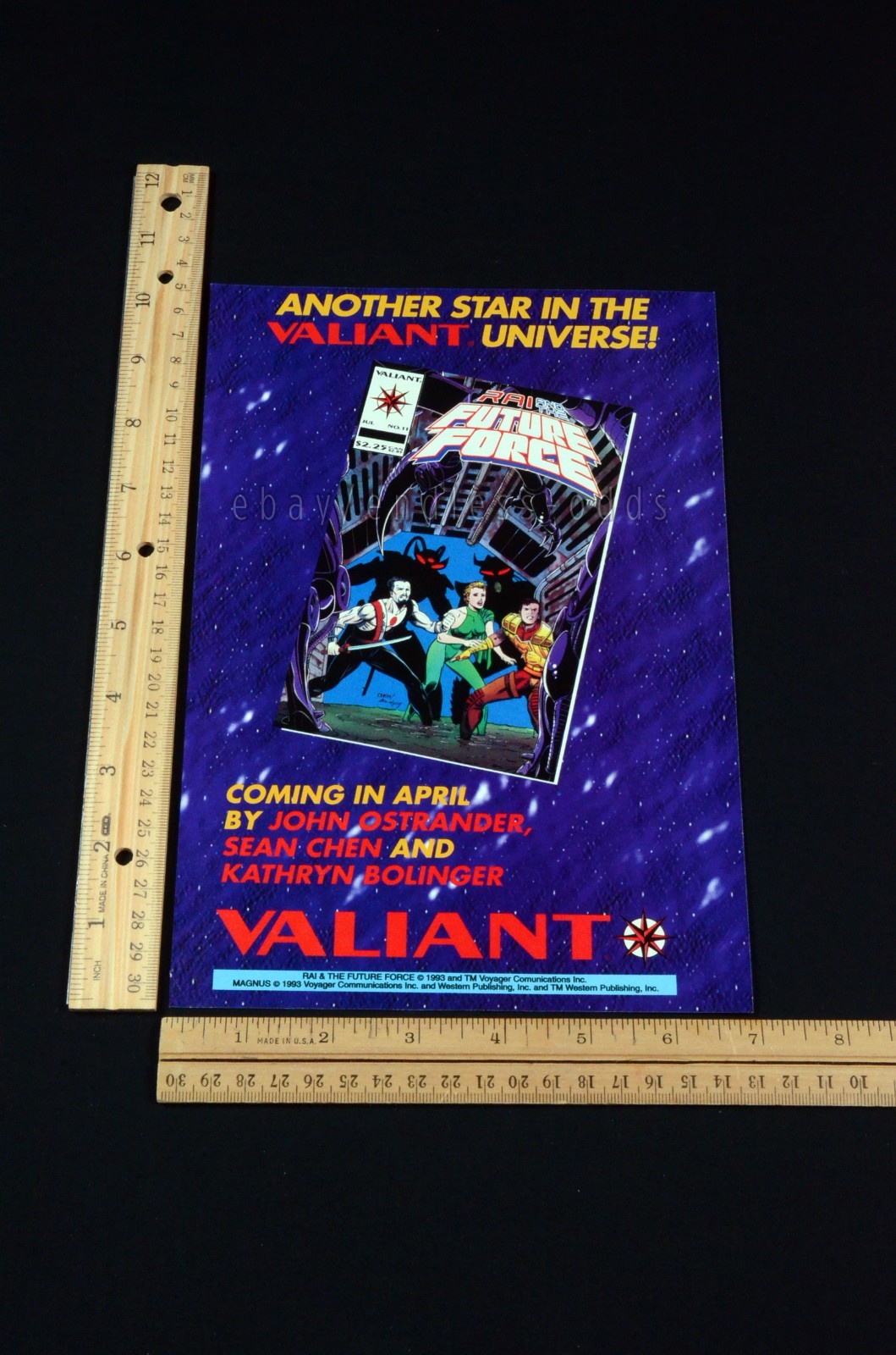 1993 Rai and the Future Force Valiant Comics Magazine Page Print Ad Poster 90s