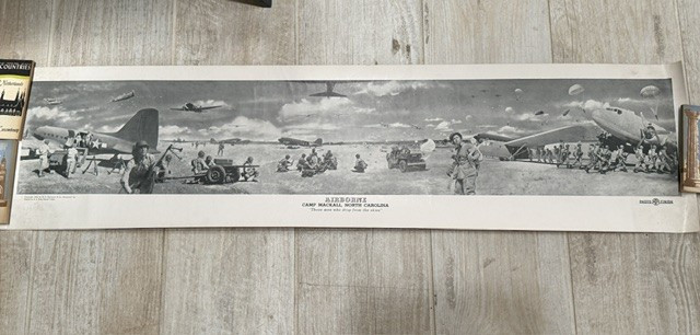 WWII Camp Mackall Yardlong with signatures on the back Airborne Paratrooper
