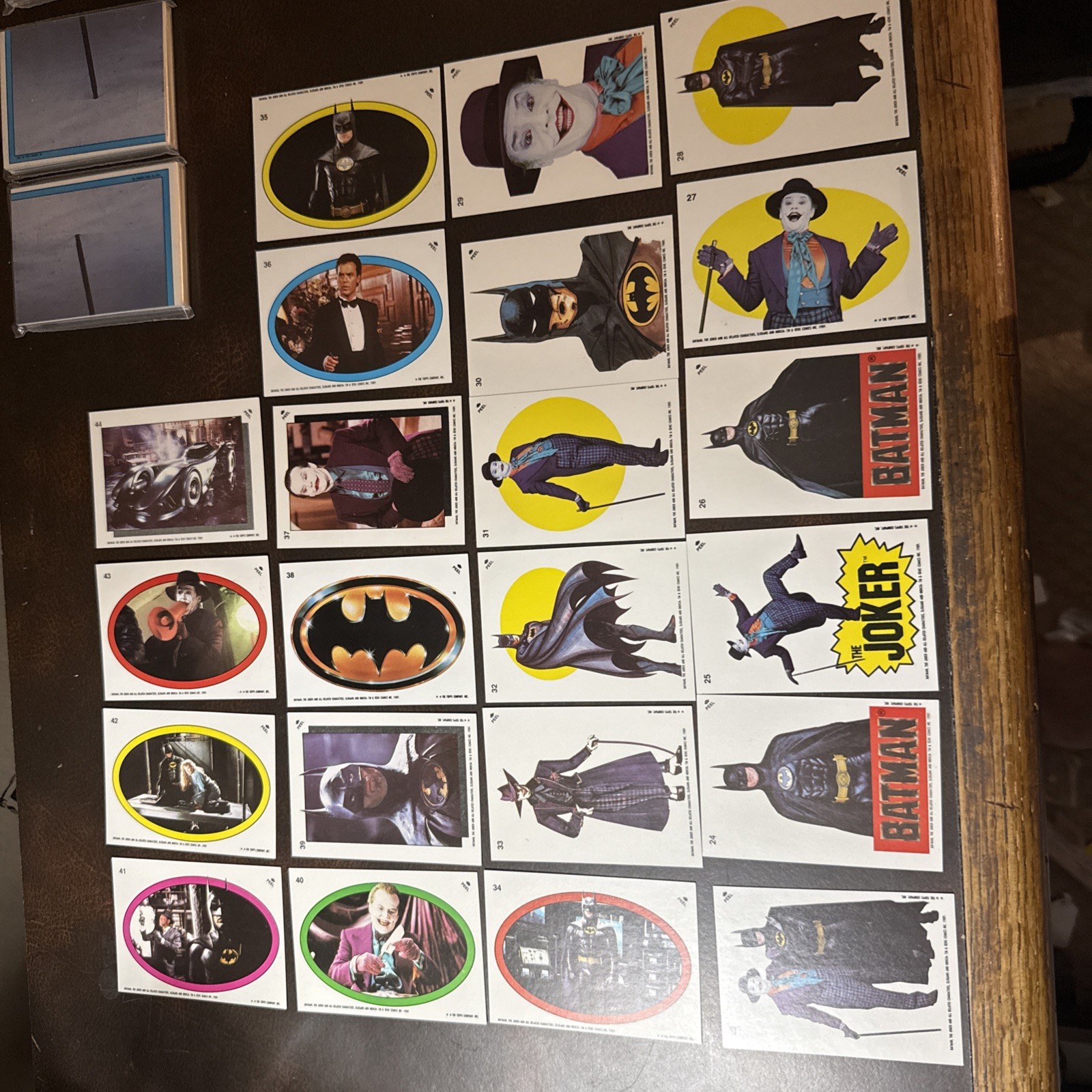 1989 Topps Batman Movie Series 2 Trading Card 22 Stickers (5)Full Sets MN/M