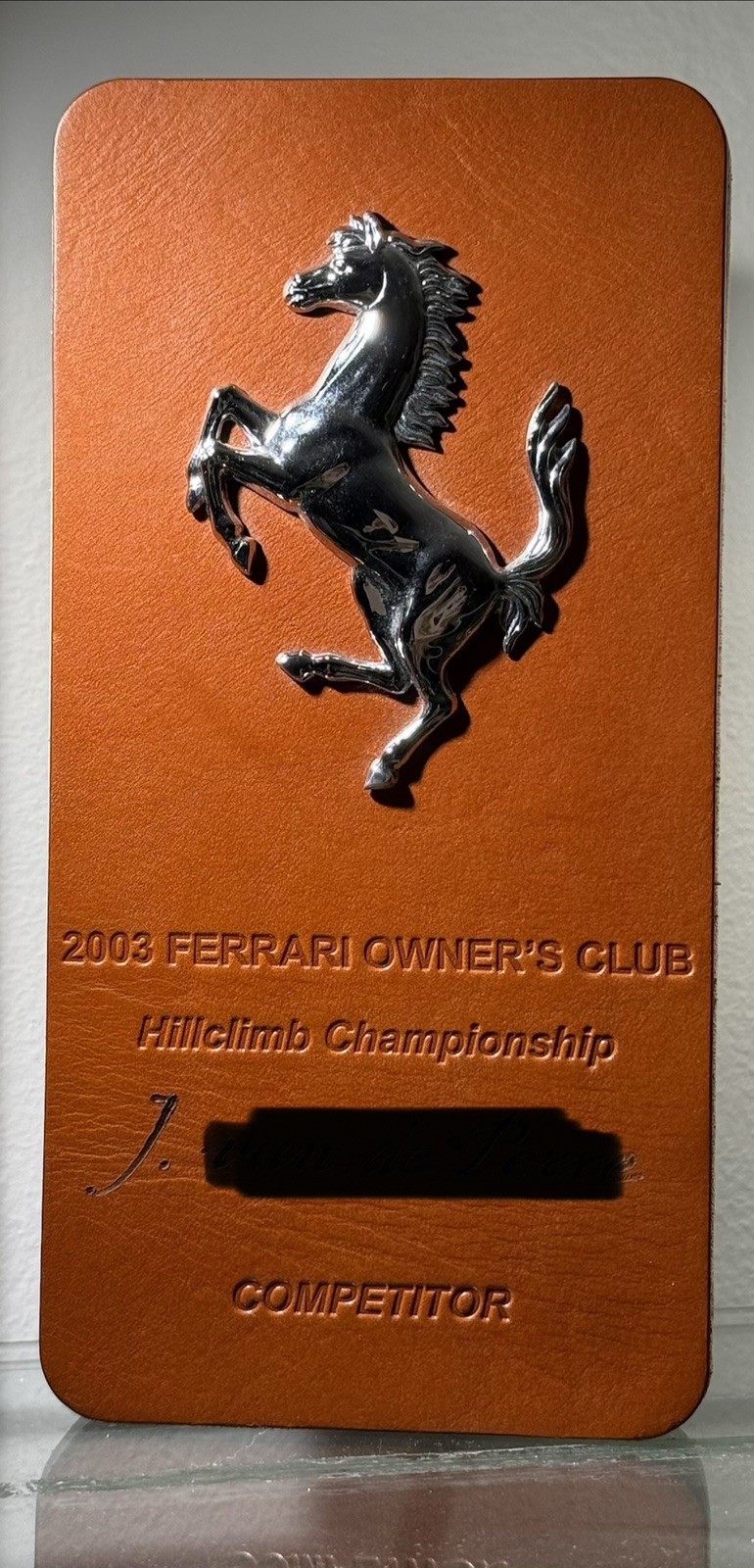 2003 Ferrari Schedoni Leather Trophy Ferrari Owners Club Very Rare Item