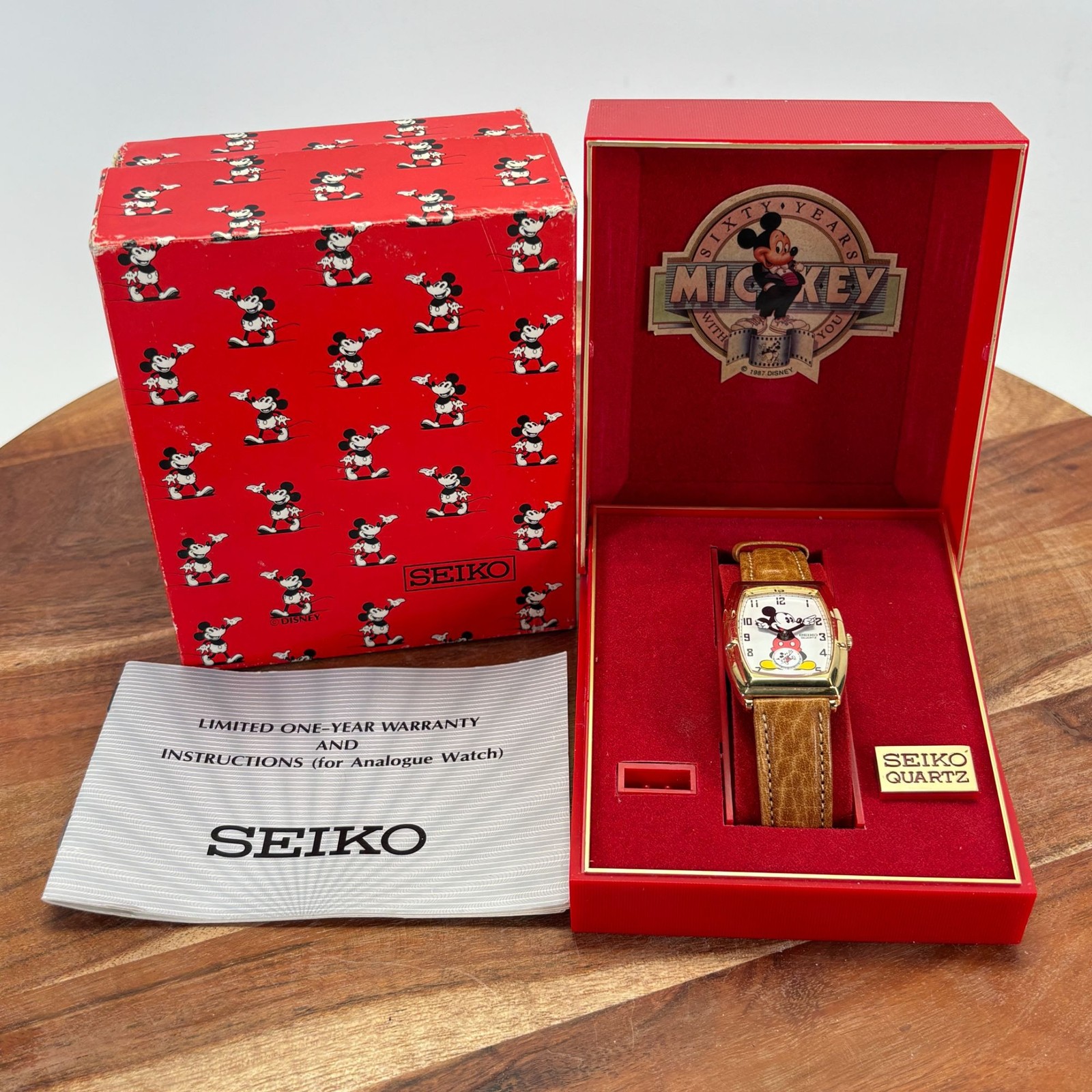 New Vintage 1987 Disney Seiko Mickey Mouse Watch 60th Anniversary Men & Women's
