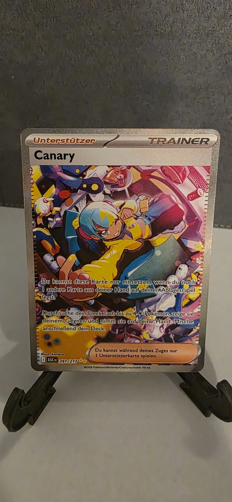 Pokemon NM / Canary ASC 291/217 German / Ships in Sleeve + Toploader