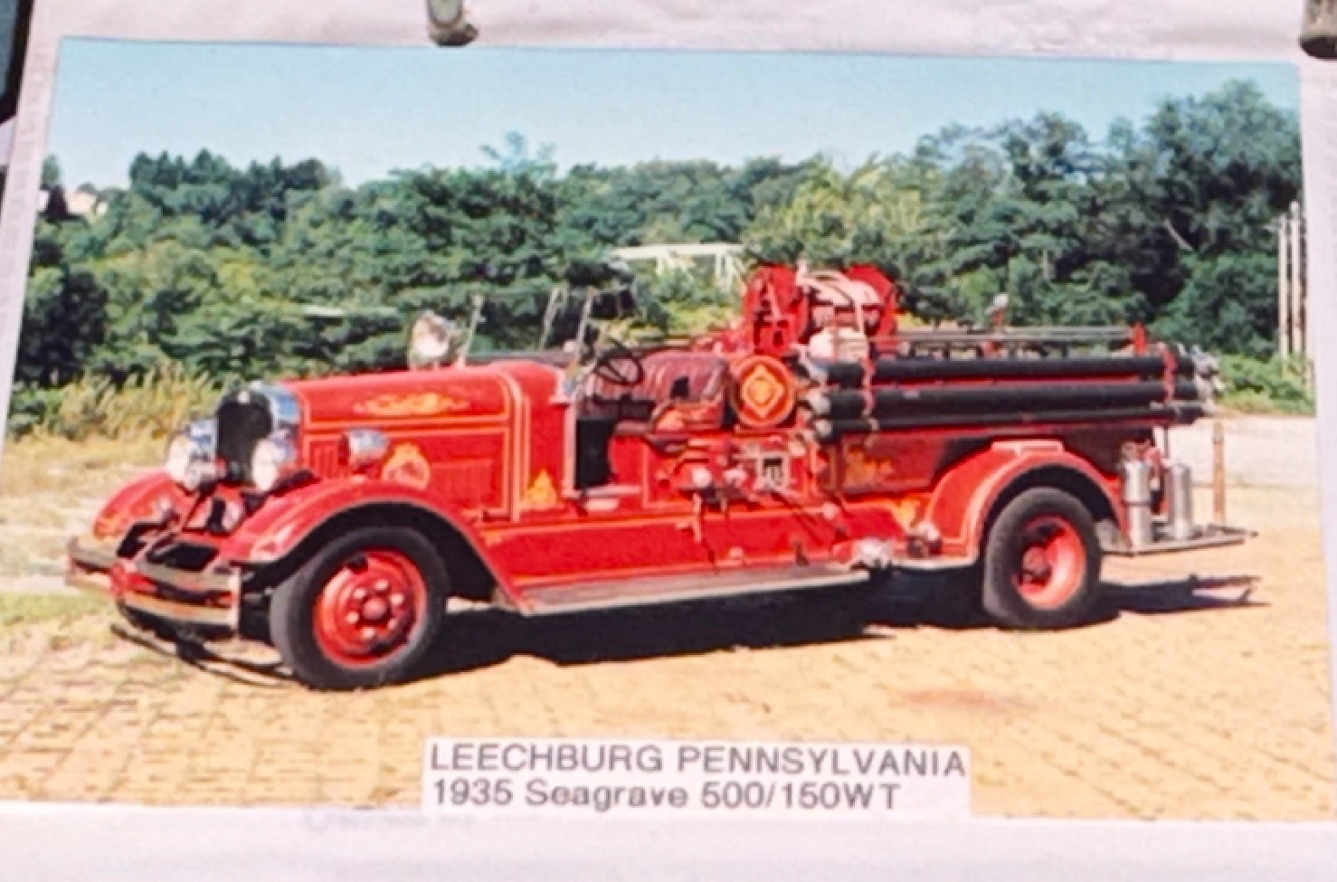 Leechburg PA 1935 Seagrave Fire Truck 4”x6” Photo - Firefighting & Rescue Theme