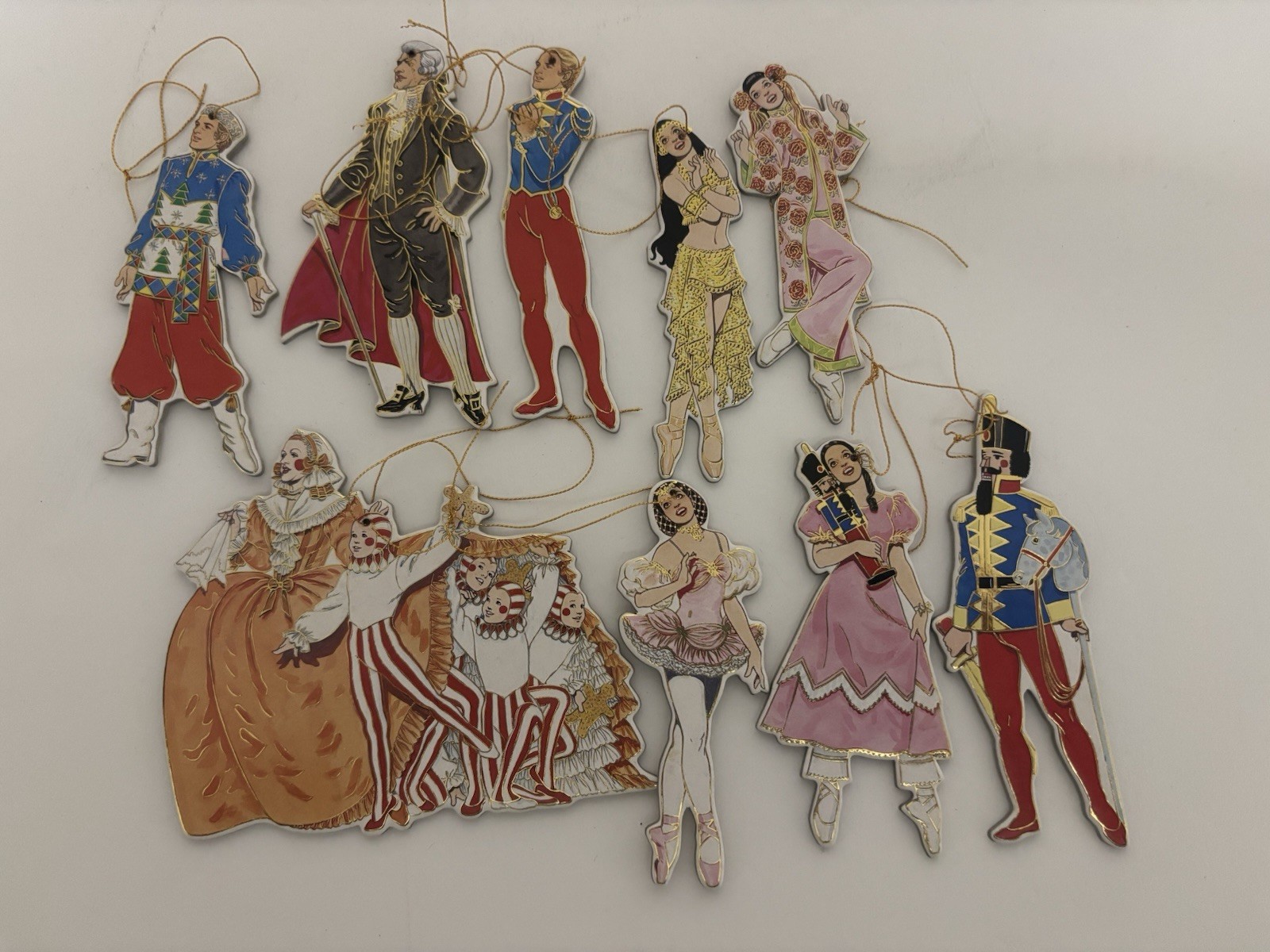 VTG Nutcracker Ballet Cardboard Ornaments Die-Cut Christmas Shackman & Co 1997