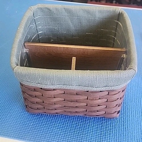 2006 Longaberger TV Time Basket Combo Liner, Protector & Wood Dividers