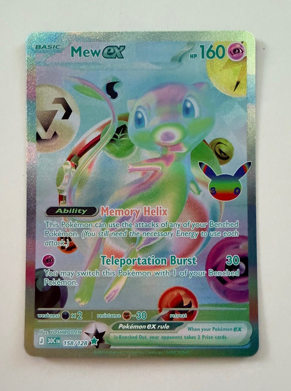 Mew ex 158/128 - Pokemon 30th Celebration Futuristic Mew MINT Mew ex 158/128 - Pokemon 30th Celebration Futuristic Mew MINT