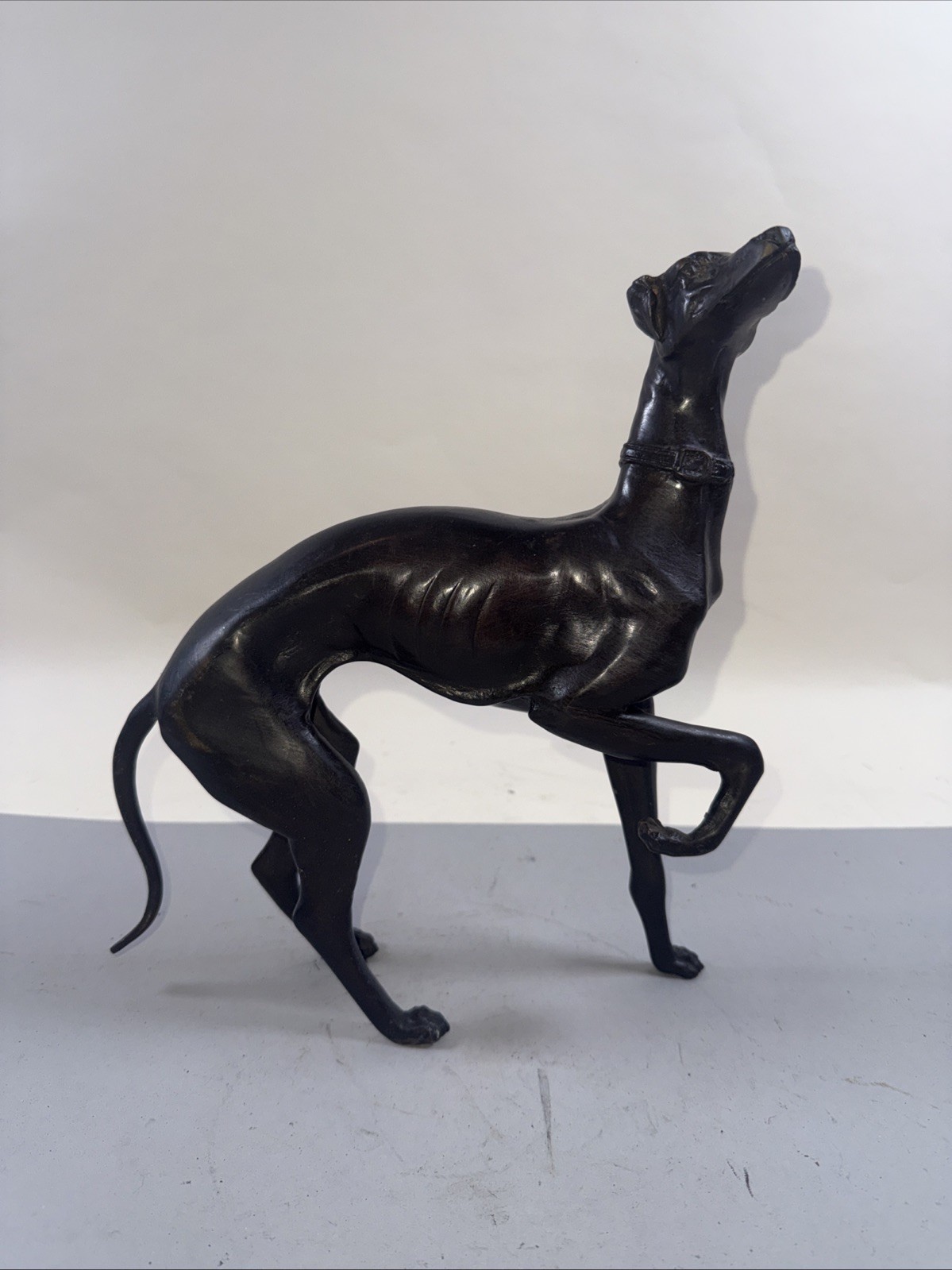 Vintage Hand Cast Bronze Italian Greyhound Dog Art Animal Sculpture Estate Find