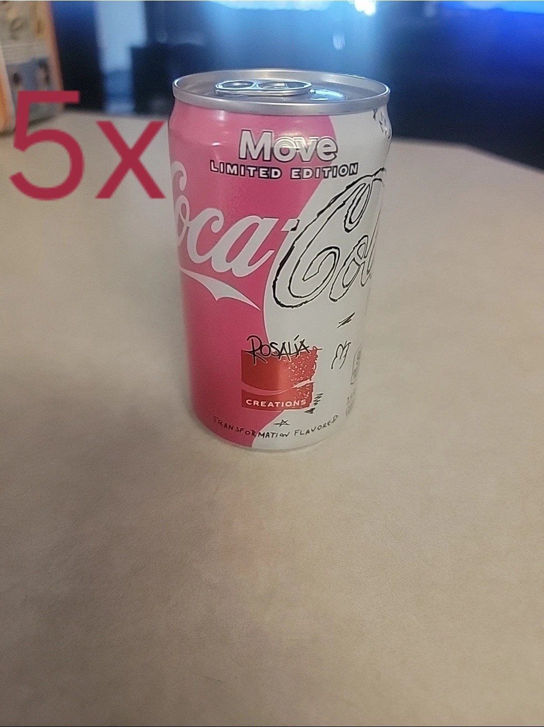 5x Coca-Cola Move Limited Edition Rosalia Mini Can 7.5 FL OZ - 5 Unopened Cans