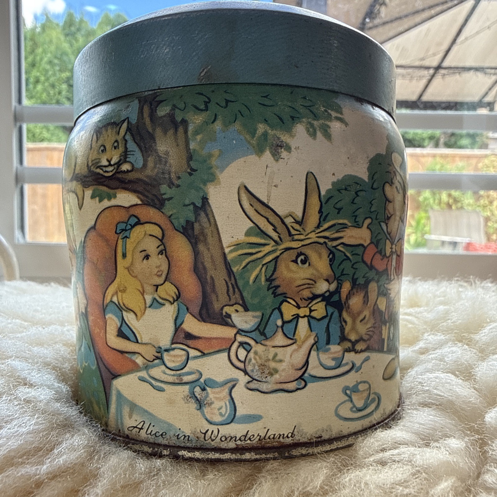 Vintage Thorne’s Toffee Tin Alice in Wonderland Leeds England Collectible