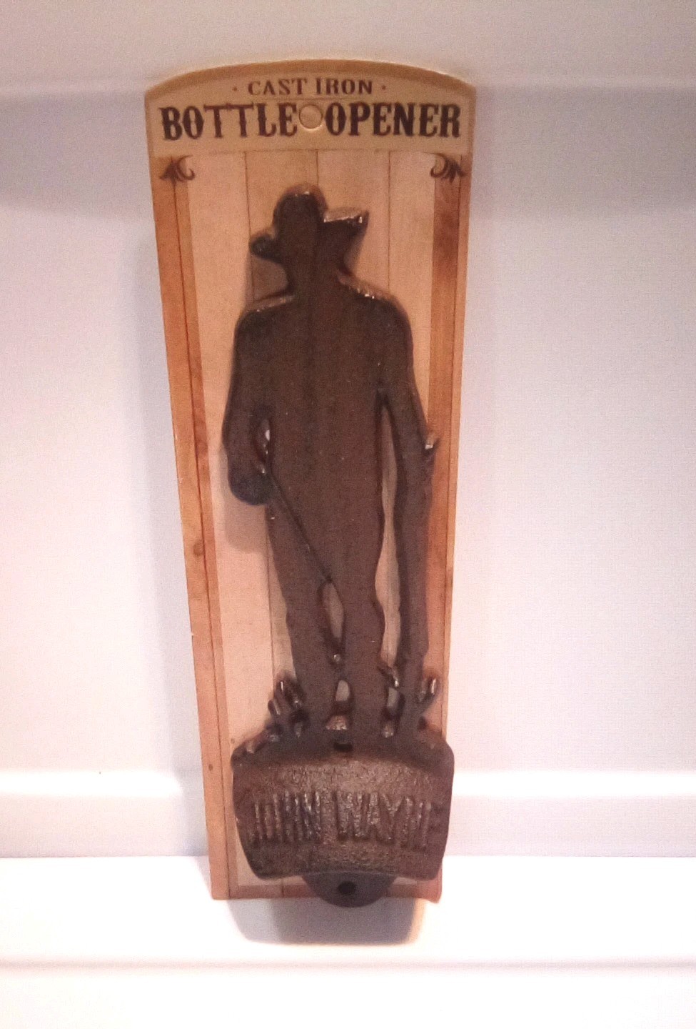 John Wayne Cast Iron Bottle Opener, 8.8 x 2.8 in