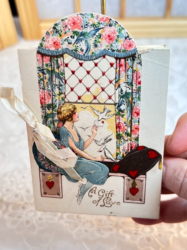 Antique UNUSED Valentine Card A Gift of Love Germany 5\