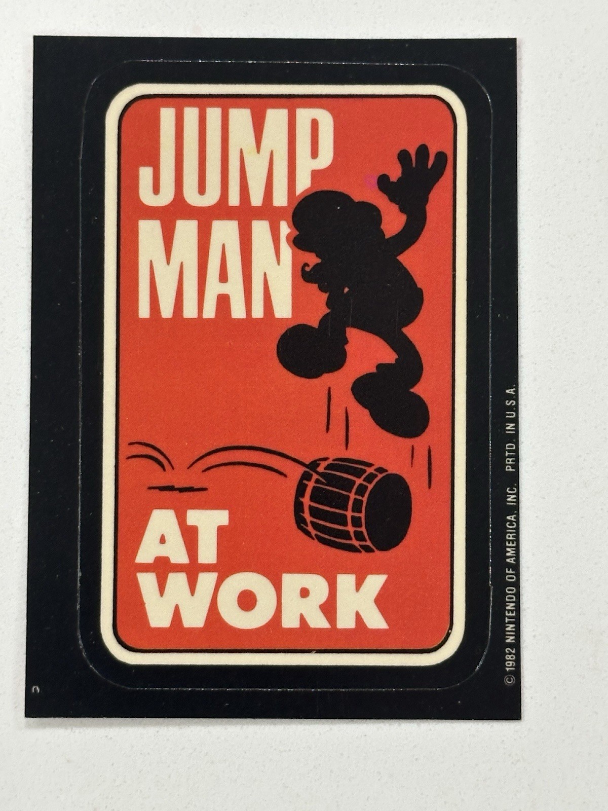 1982 topps donkey kong jump man at work super Mario RC Sticker Clean Raw 