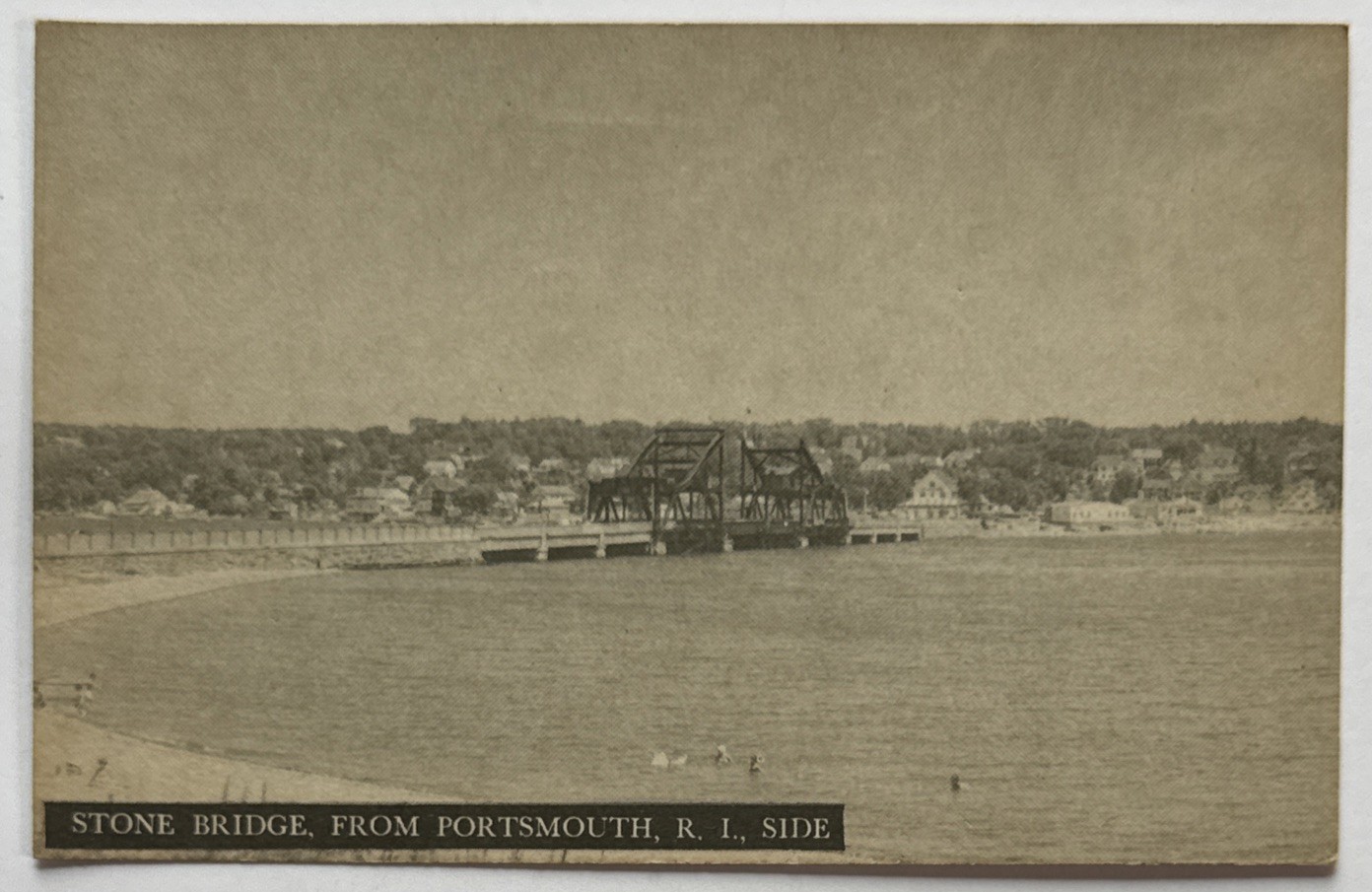 View Of Stone Bridge From Portsmouth RI Rhode Island Side Antique Postcard View Of Stone Bridge From Portsmouth RI Rhode Island Side Antique Postcard