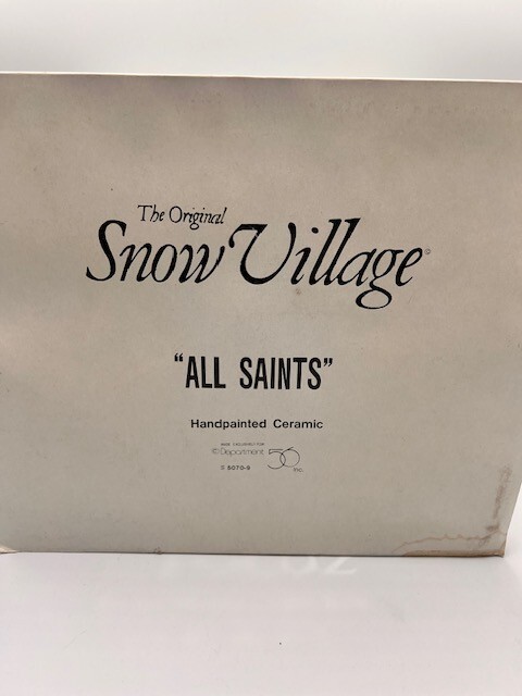Dept 56 Snow Village All Saints Church 5070-9 Retired 1997 NIB