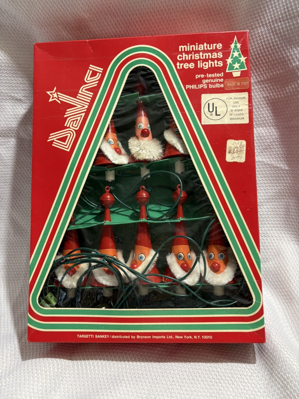 Rare 1960s DaVinci Santa Christmas Tree String Targetti Sankey Italy Working 
