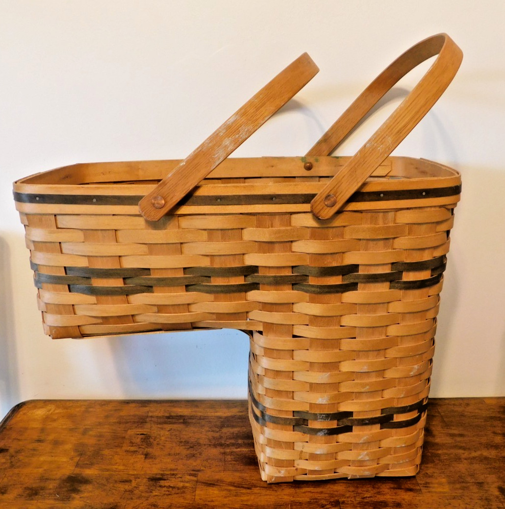 Vintage Bradford Basket Company Hand Woven Stair Basket Signed 1996