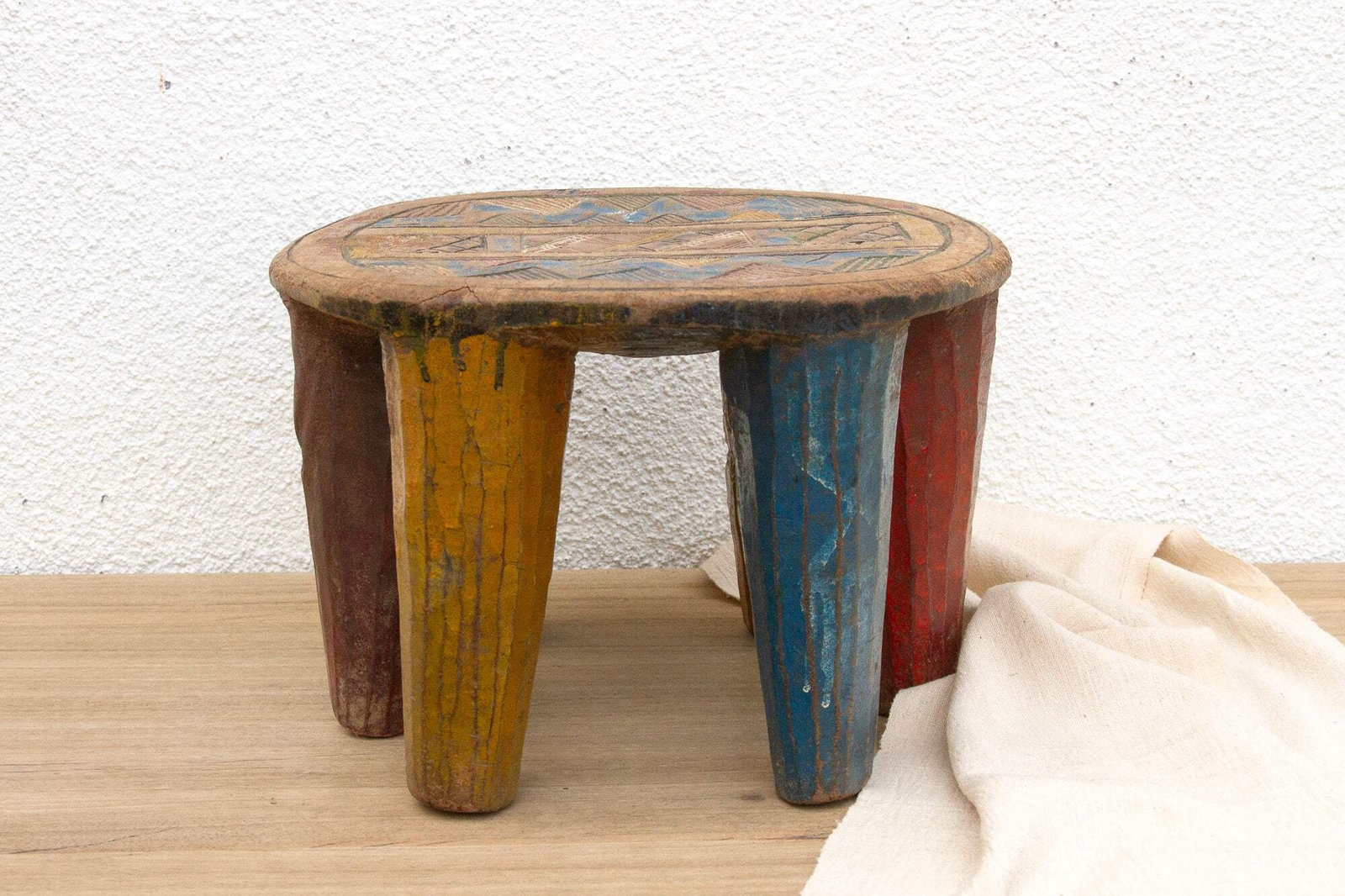Vintage Nupe Stool, Tribal Celebration