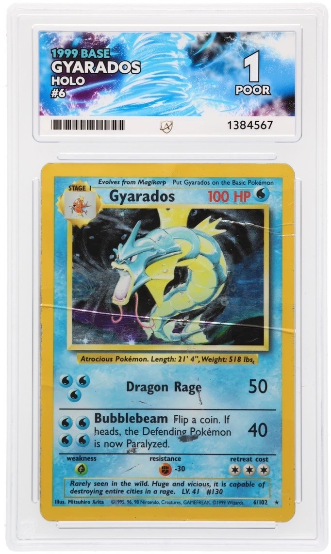 Pokémon TCG Gyarados 6/102 Base Set Holo Vintage 1999 WOTC Ace 1 Pokémon TCG Gyarados 6/102 Base Set Holo Vintage 1999 WOTC Ace 1