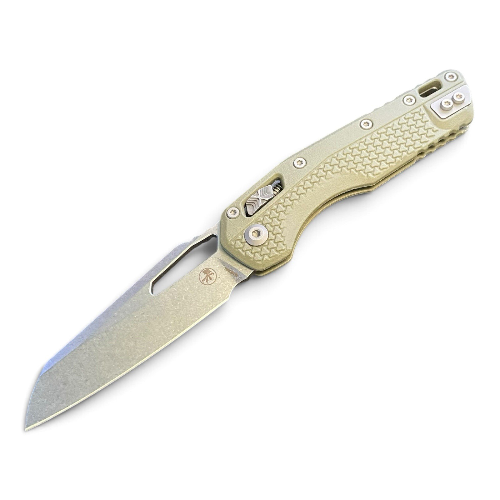 Microtech Knives MSI M390 OD Green G10 USA Made Manual Pocket Knife Ram-Lok EDC