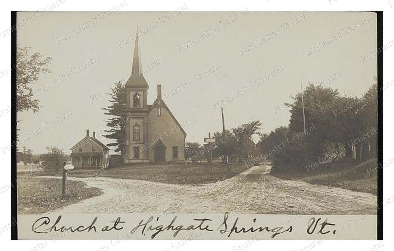 Highgate Springs Vermont Church Standard Postcard COPY RPPC