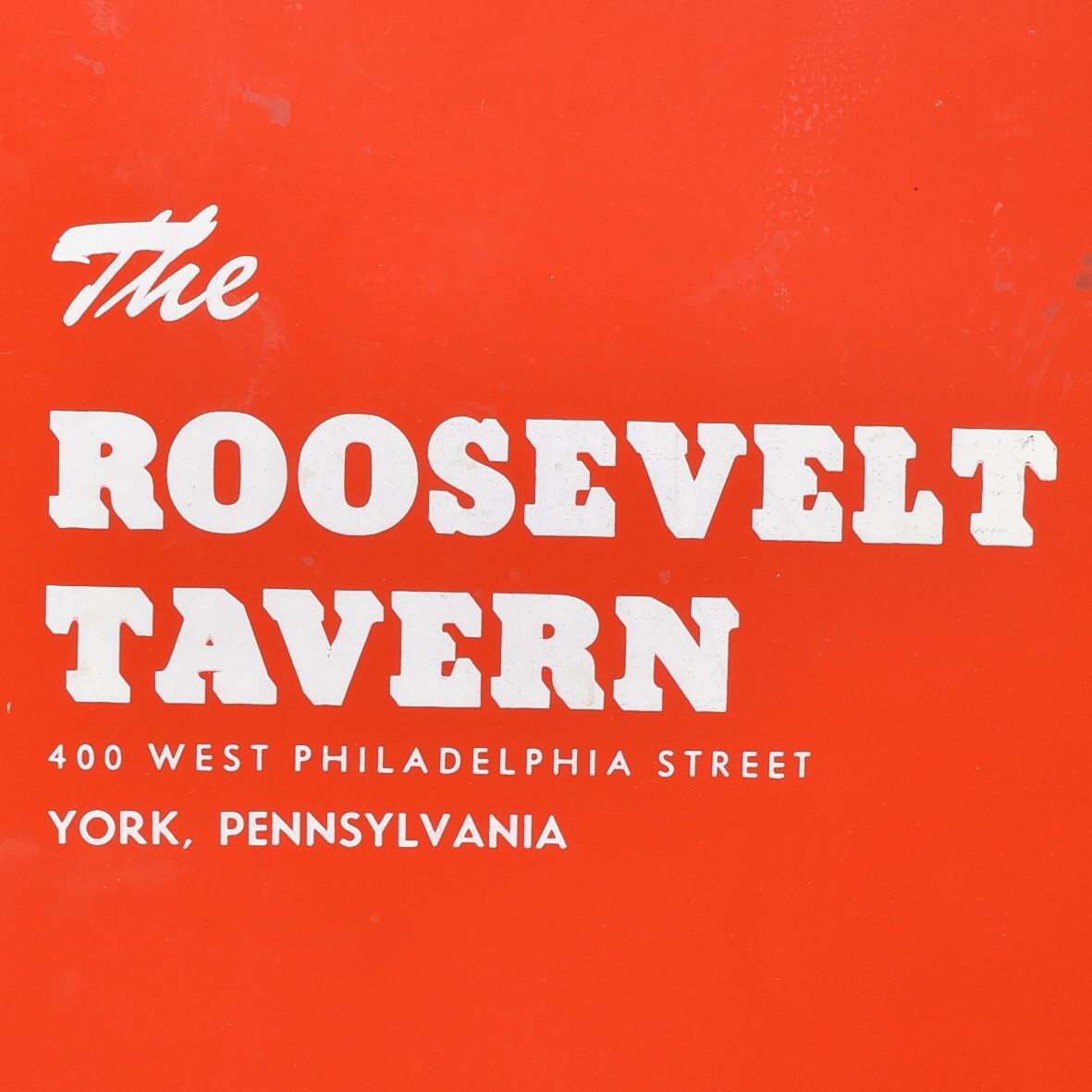 1950s The Roosevelt Tavern Menu 400 West Philadelphia Street York Pennsylvania