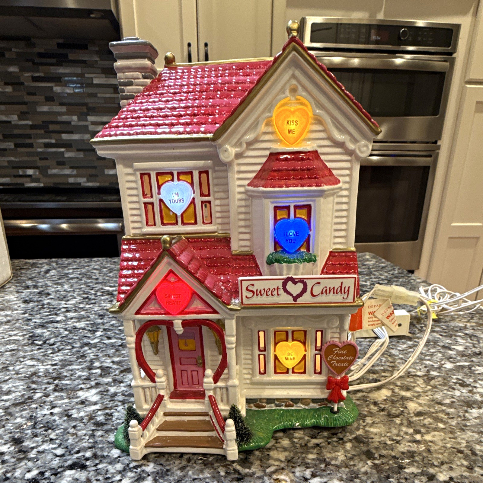 Department 56 Snow Village Sweetheart Candy Shop Illuminated House Valentine’s