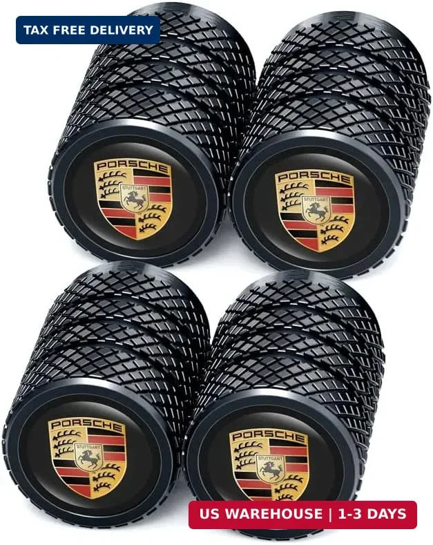 Tire Valve Caps, Valve Stem Caps Fit Porsche Panamera Cayenne Macan Boxster Tayc