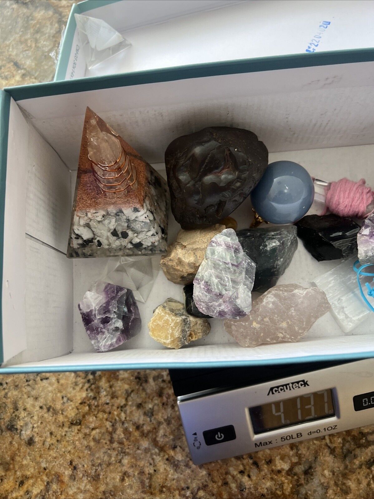 Rock and Mineral Collection Approx  6 Pounds Mixed Lot Healing Jewelry Etc