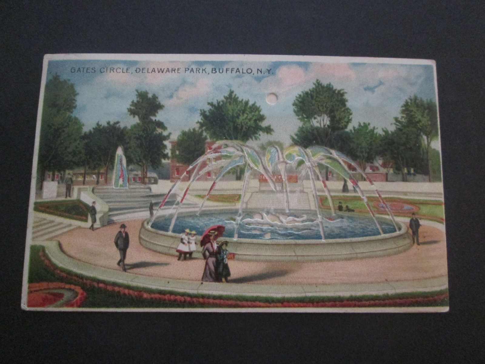 postcard Hold to light Buffalo. Gates Circle
