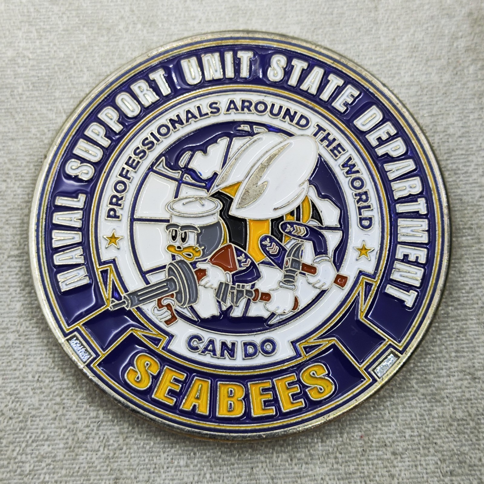 US Naval Support Unit State Department Seabees Challenge Coin