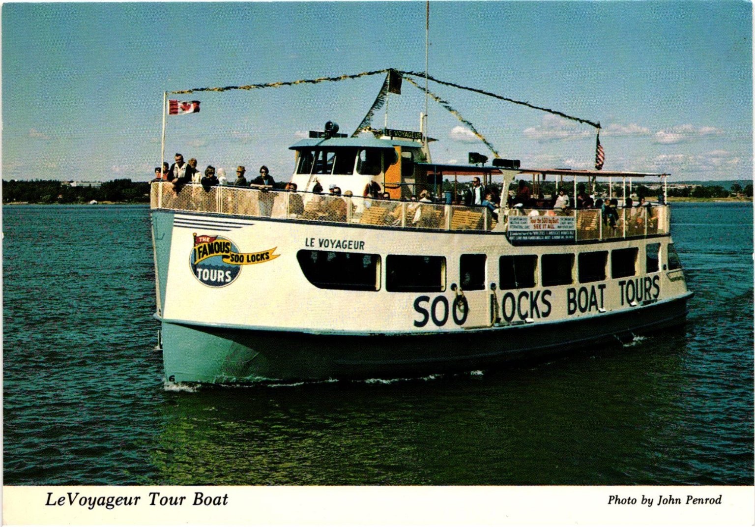 LeVoyageur Soo Locks Boat Tour Sault Ste. Marie Michigan Postcard