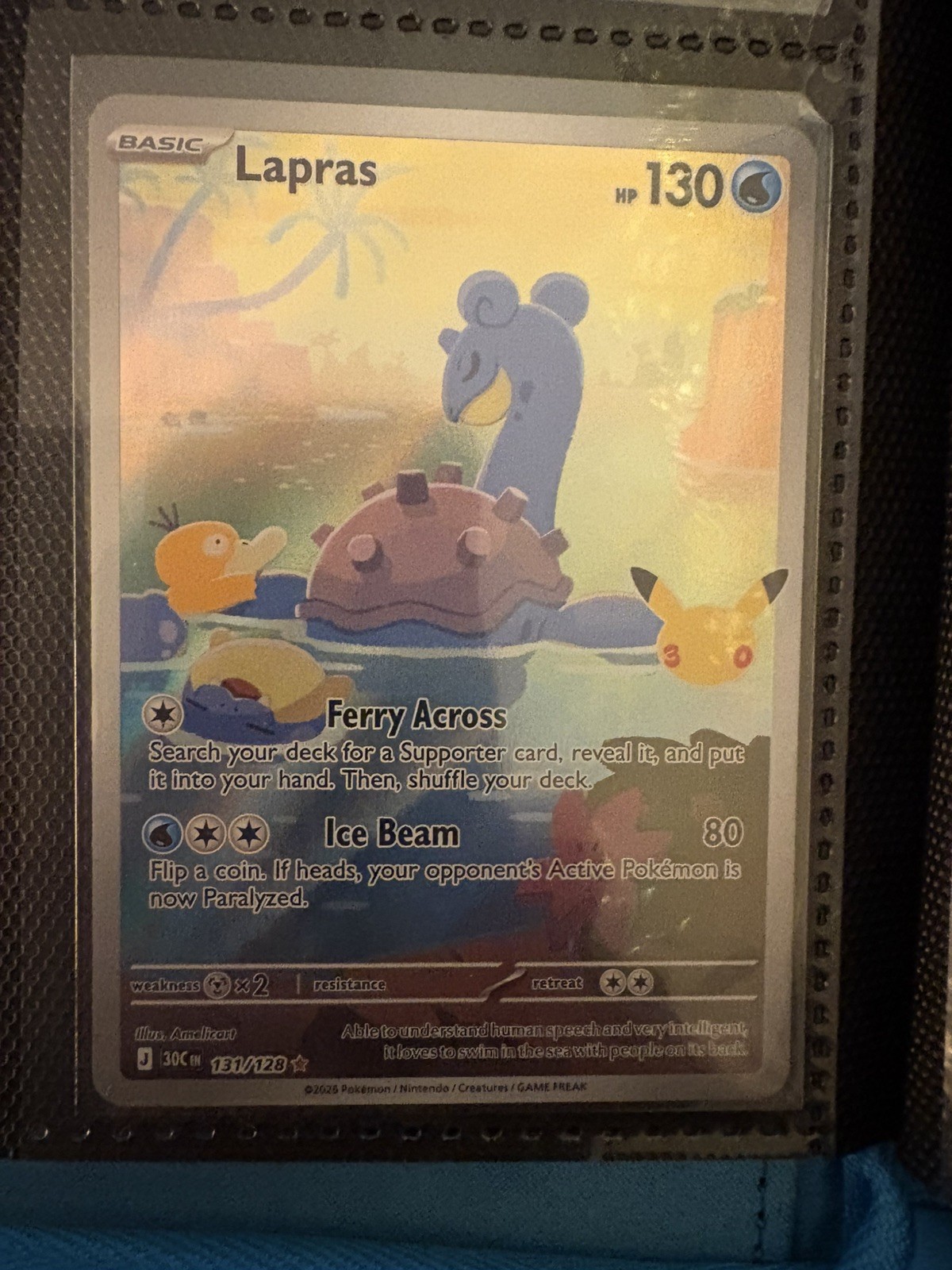 Pokemon Lapras 131/128 30th Anniversary NM