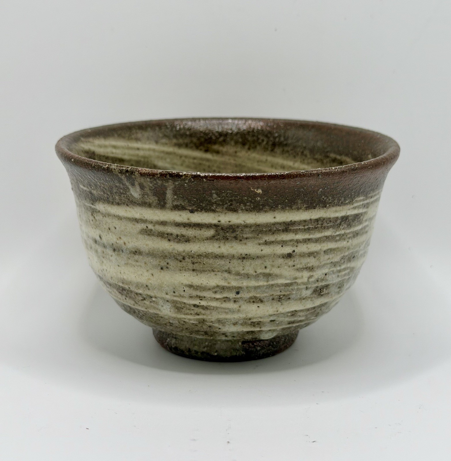 Japanese One Of a Kind High Tea Matcha Bowl - Signed Vintage Handmade Stoneware