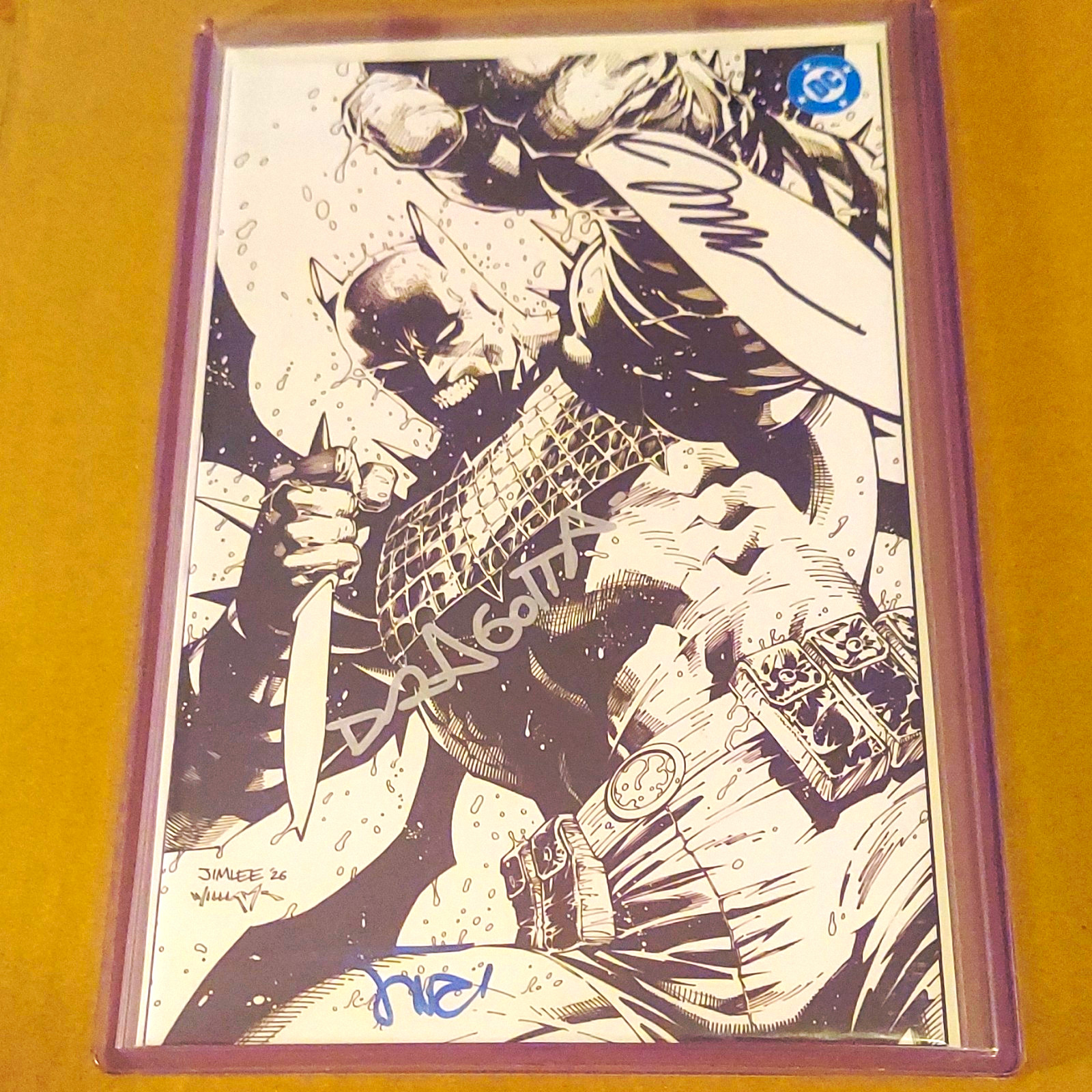Absolute Batman #22 SDCC LTD Virgin B&W Signed Jim Lee/Dragotta/Sinclair W/ COA