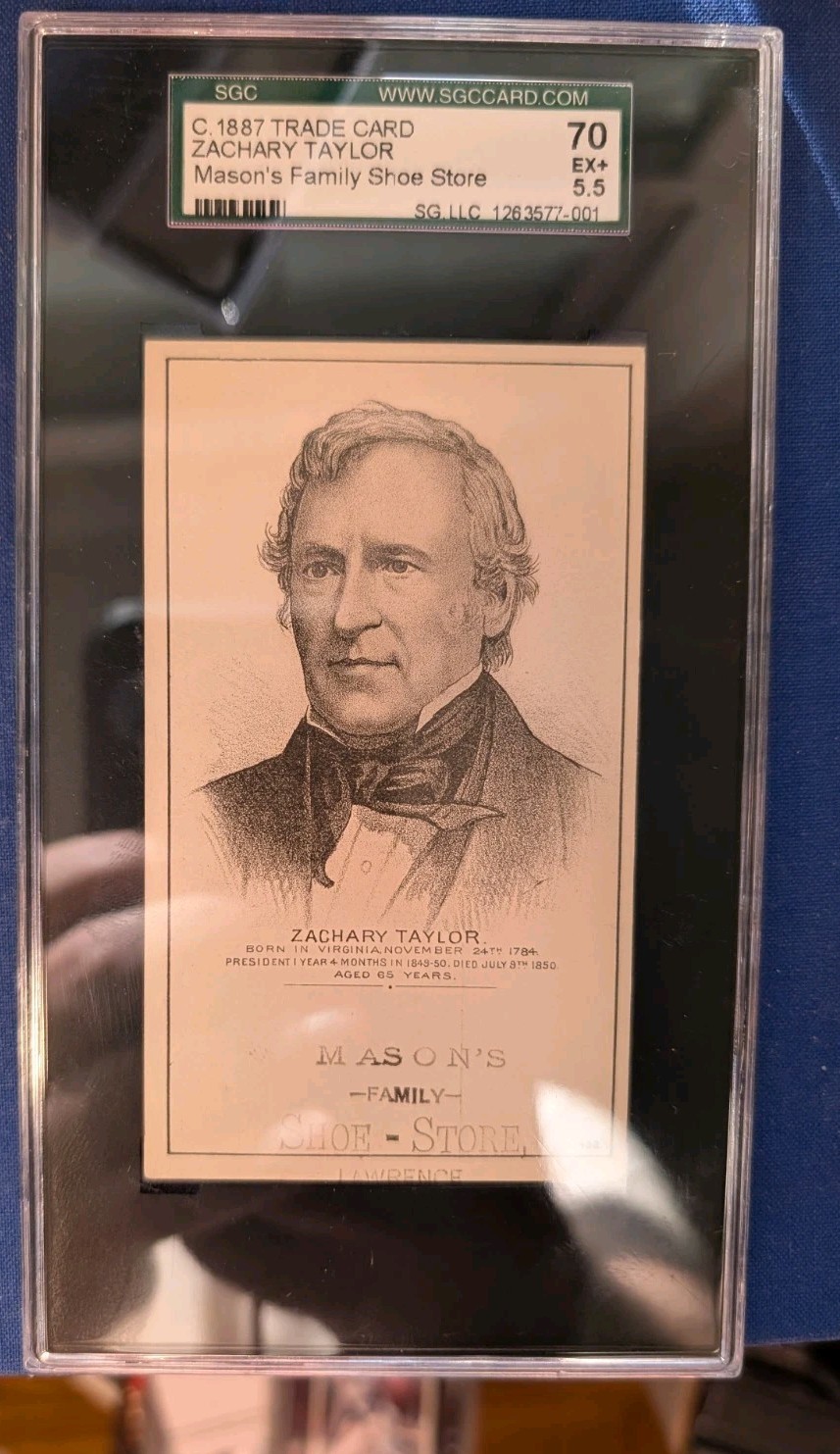 1880s Hd2a Trade Card Zachary Taylor SGC 5.5 Mason's Shoes None Higher