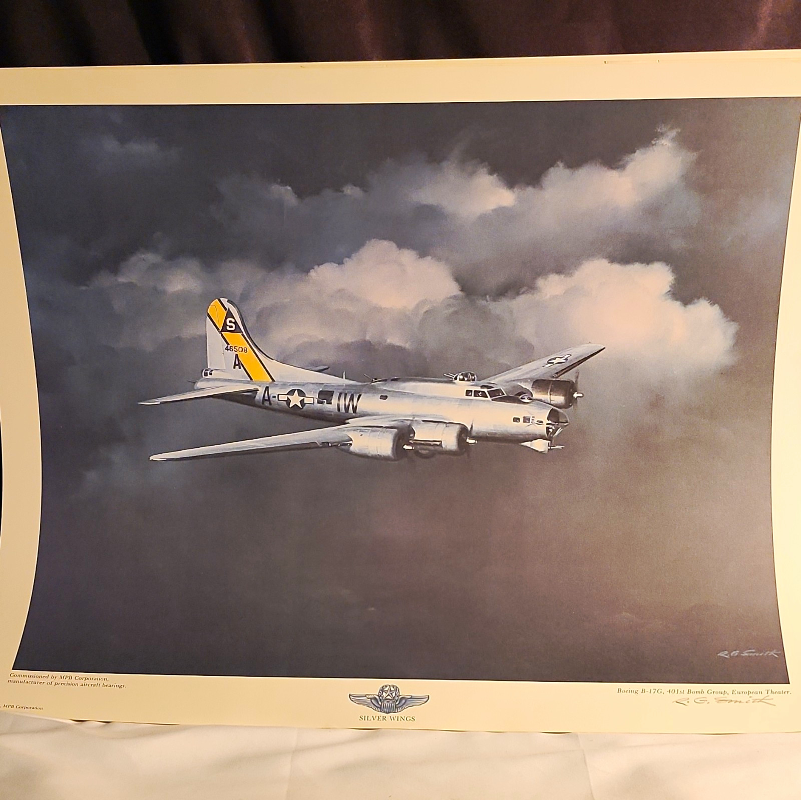 Silver Wings R.G. Smith WWII USAAF Aircraft vintage Prints Lot of 4 MPB 1979