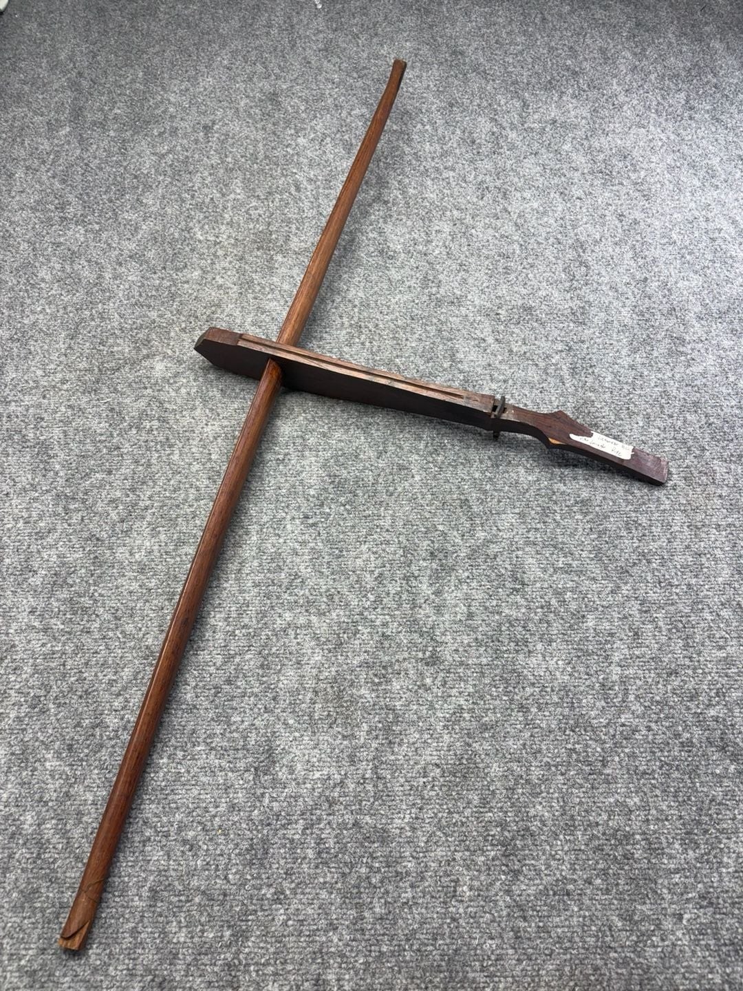 Vintage Montagnard Crossbow Art Carved Wooden Tribal Bow US Vietnam War Era 42��