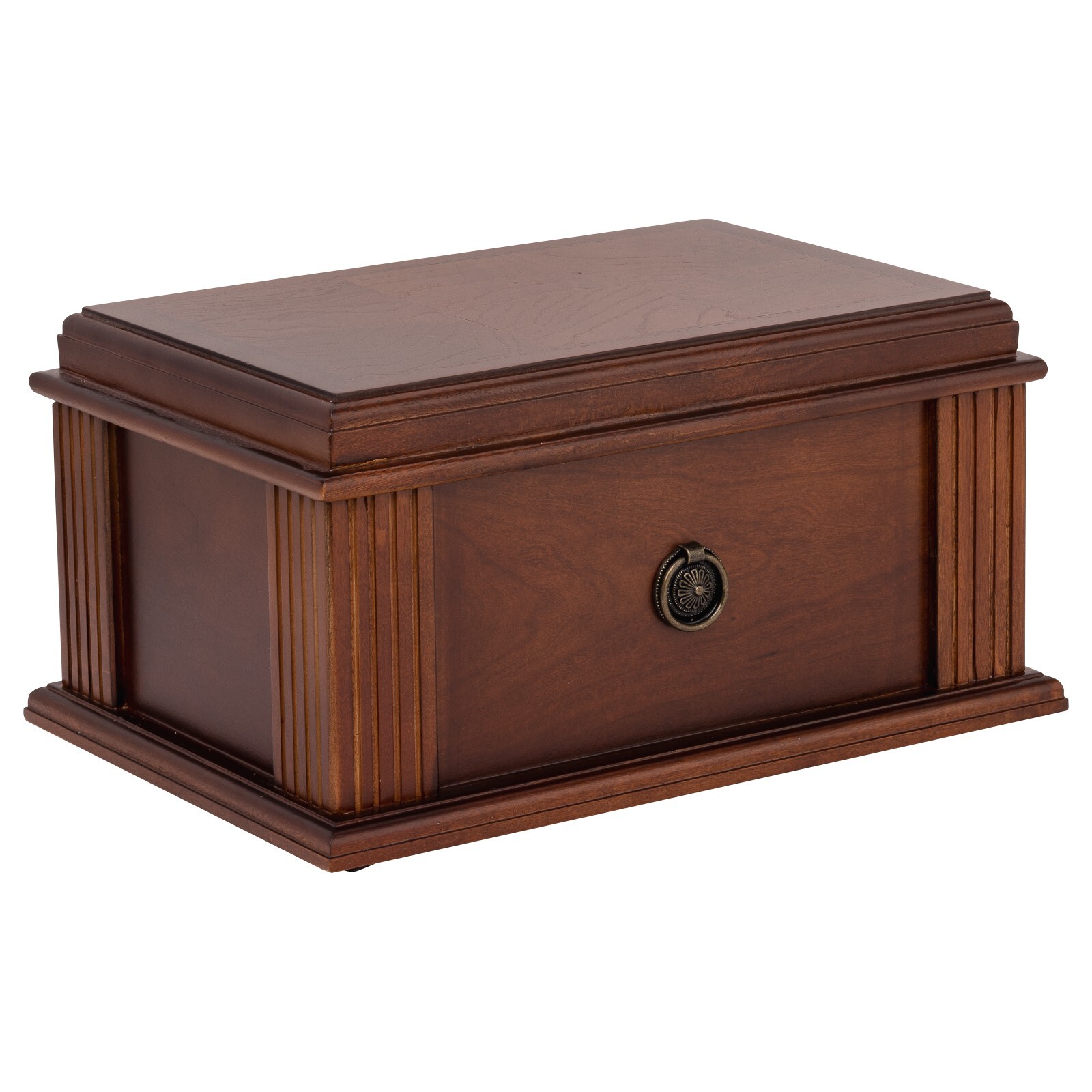 Amalfi Antique Vintage Cigar Humidor Wood Box, Spanish Cedar - 50 To 75 Cigars