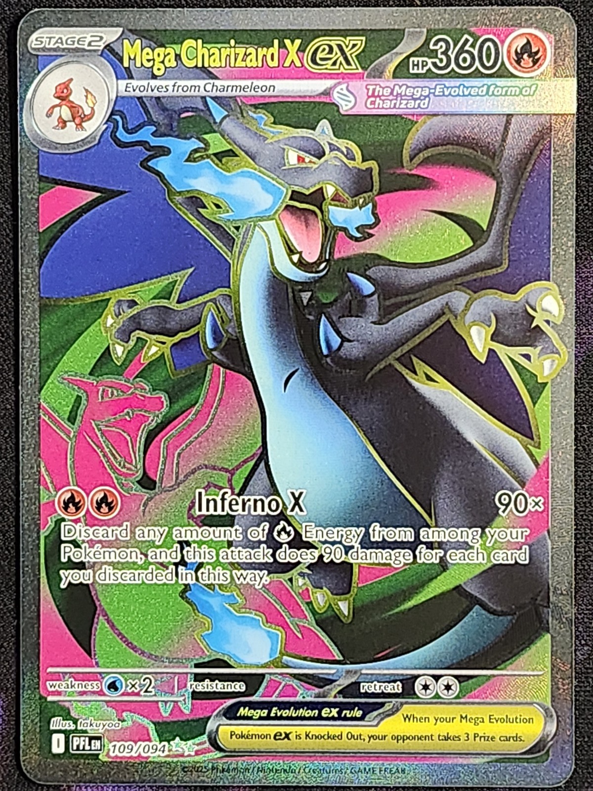 Pokemon Mega Charizard X EX 109/094 Phantasmal Flames PFL