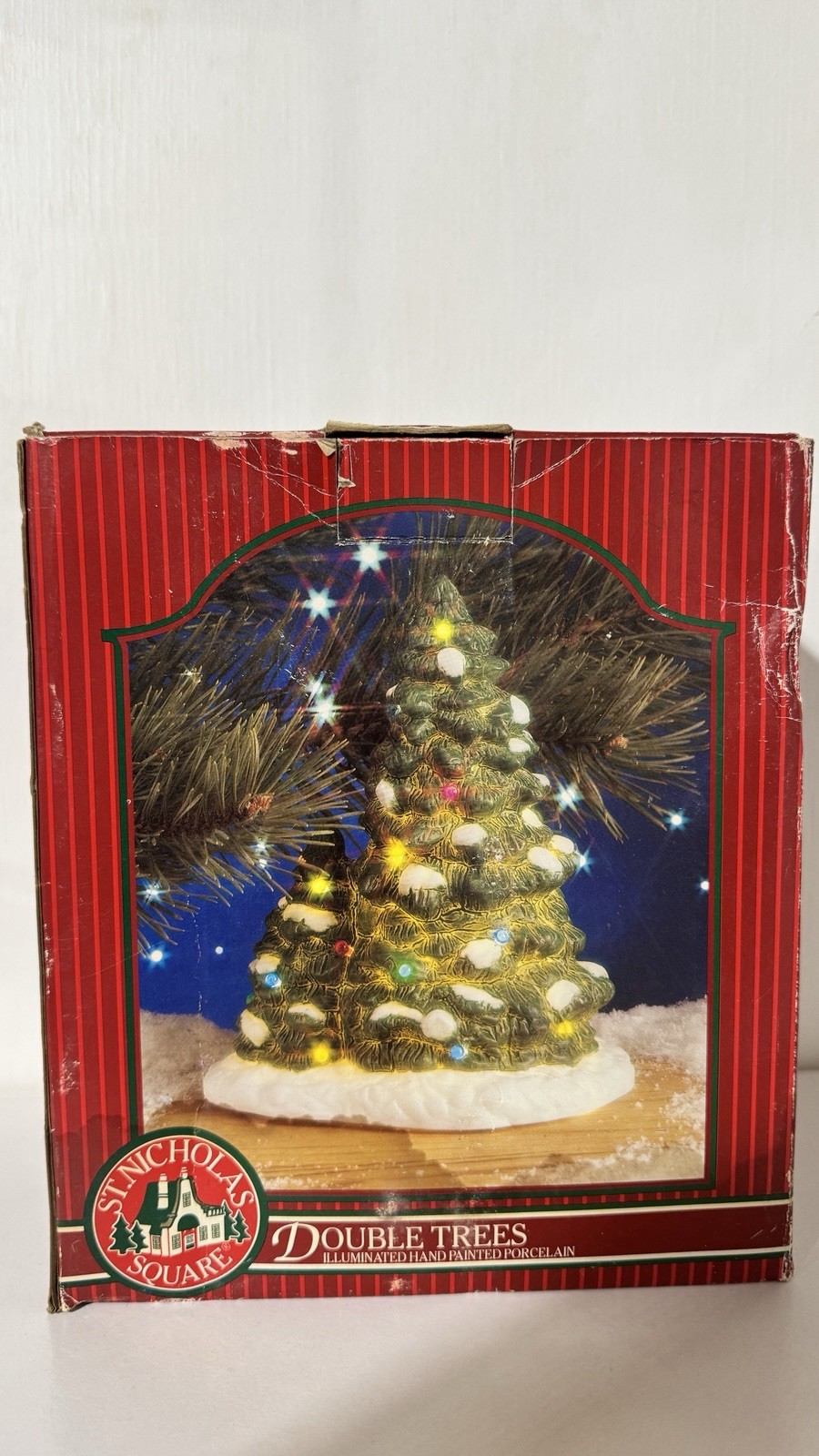 St Nicholas Vintage Square Porcelain Double Tree 7.5\
