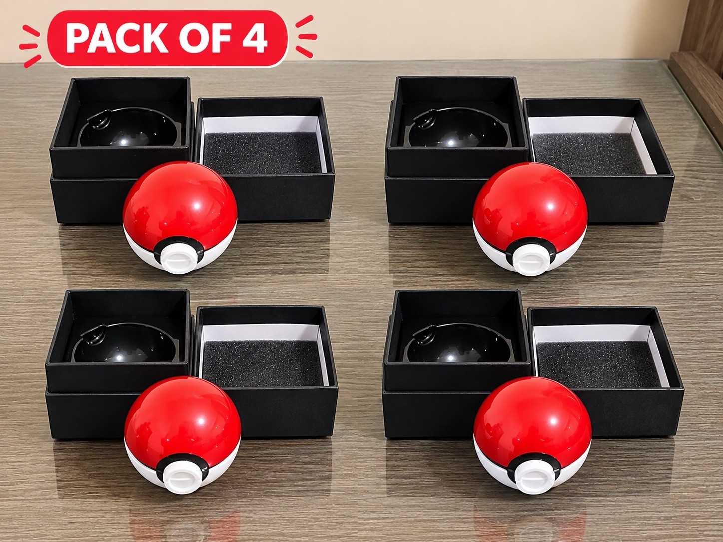 (4) Brand New 2\'\' 40 mm Red & White Ball Herb Pokeman 4 Layer Tobacco Grinders