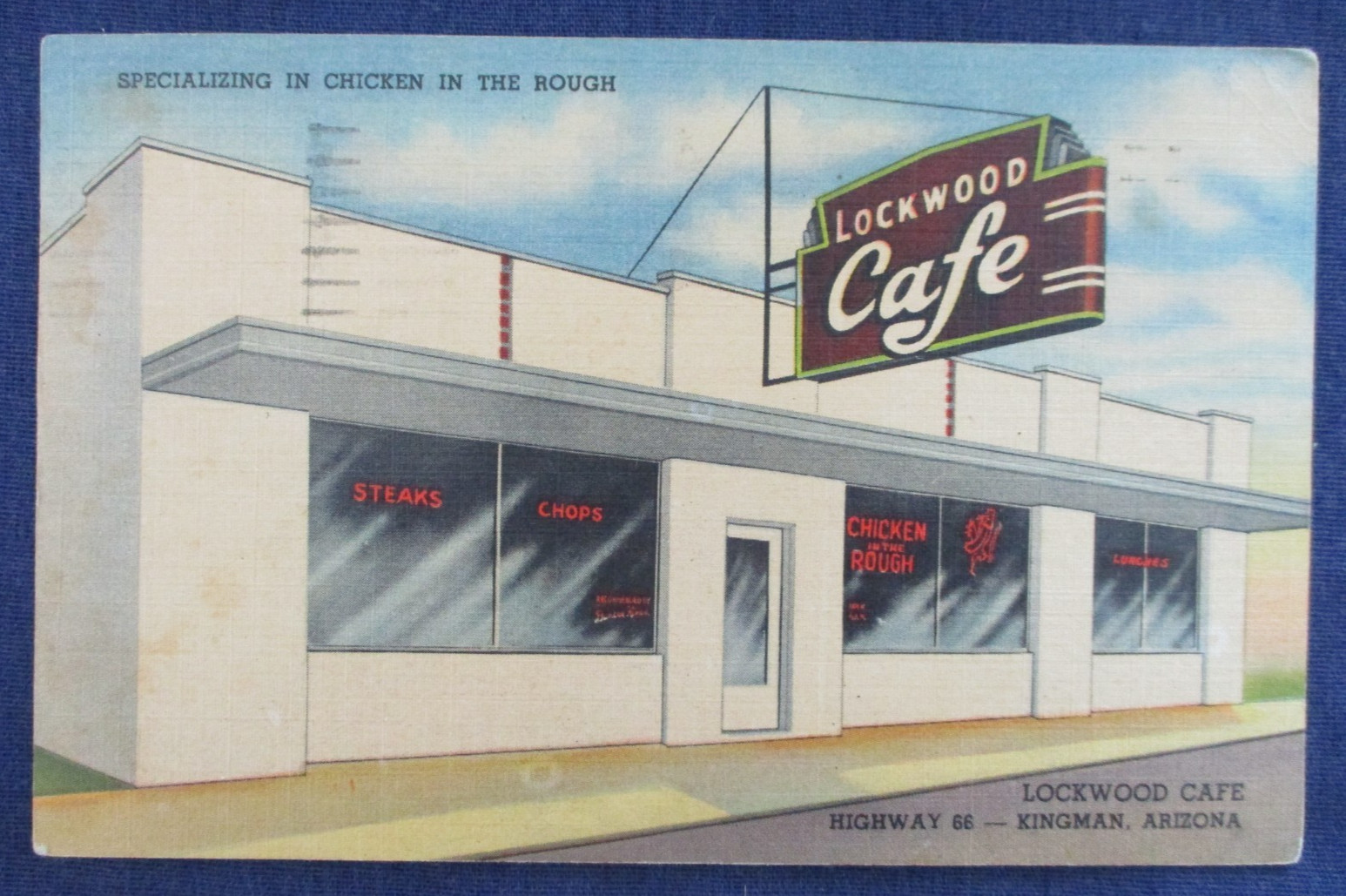 1952 Kingman Arizona Lockwood Cafe Route 66 Postcard