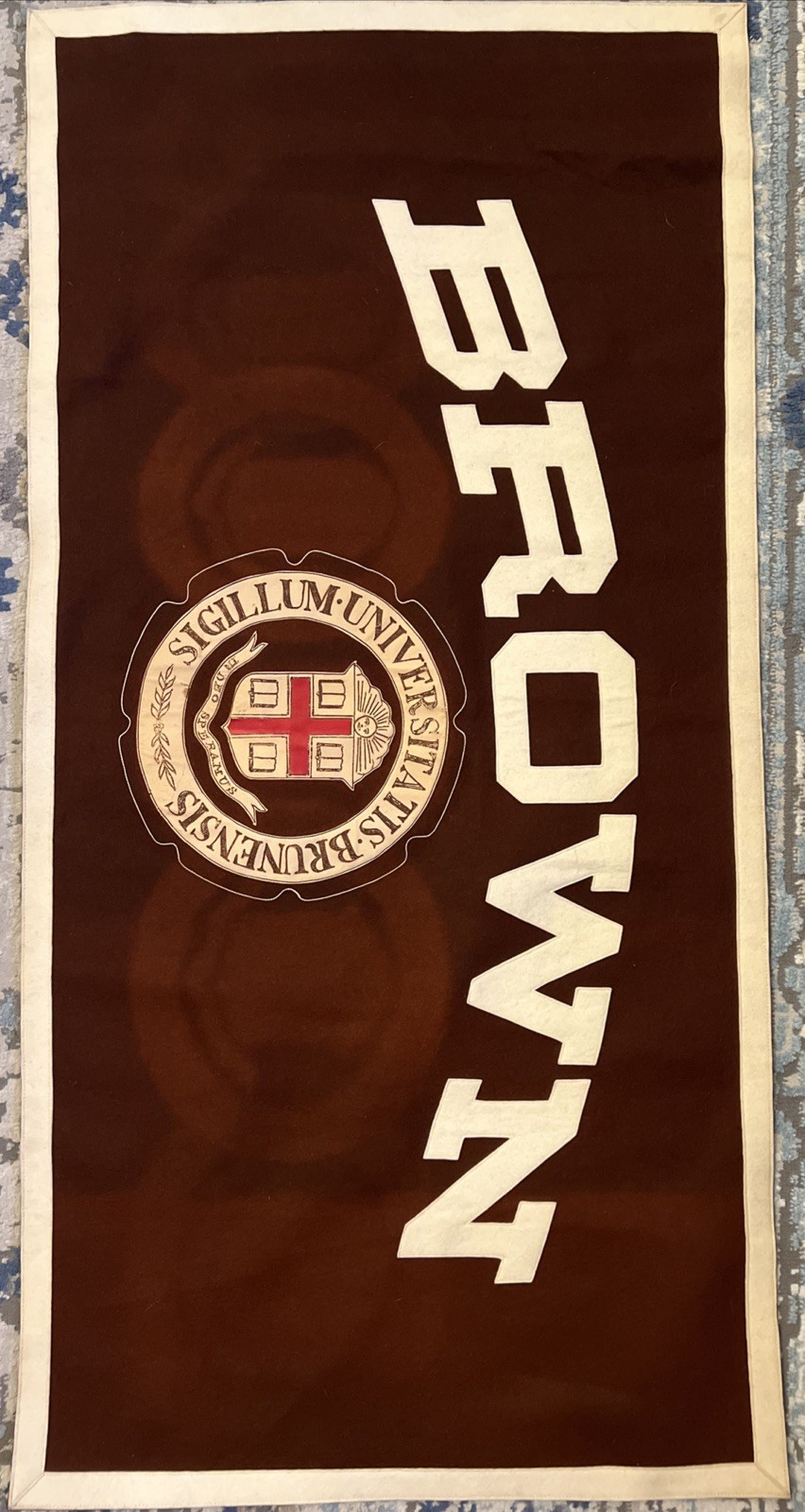 RARE VTG 1950s Brown University Bears Felt Wool Banner 46x23 Chicago Pennant Co