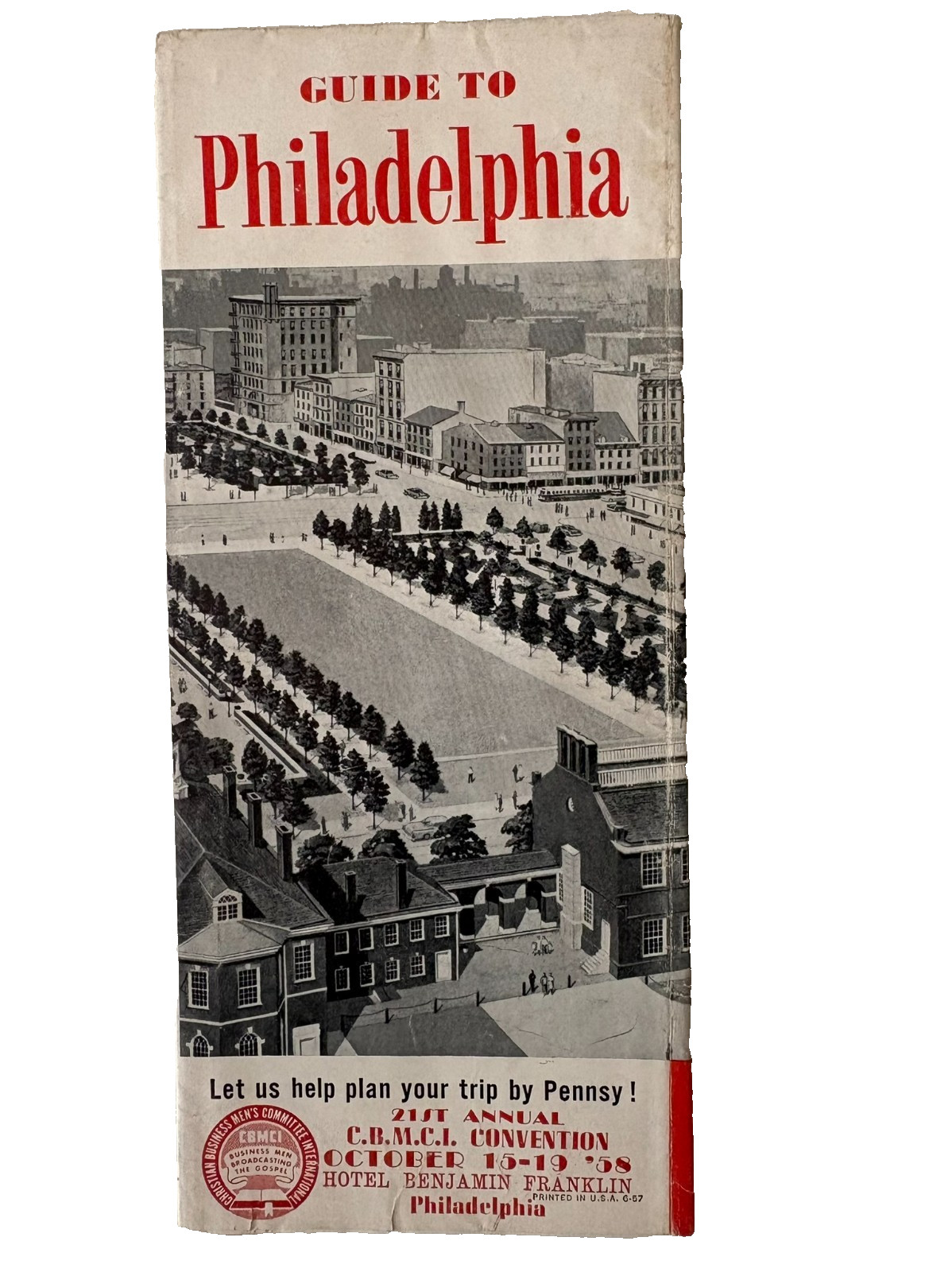 Vintage 1950s Philadelphia Pennsylvania Brochure Guide Travel Paper Tourism PA