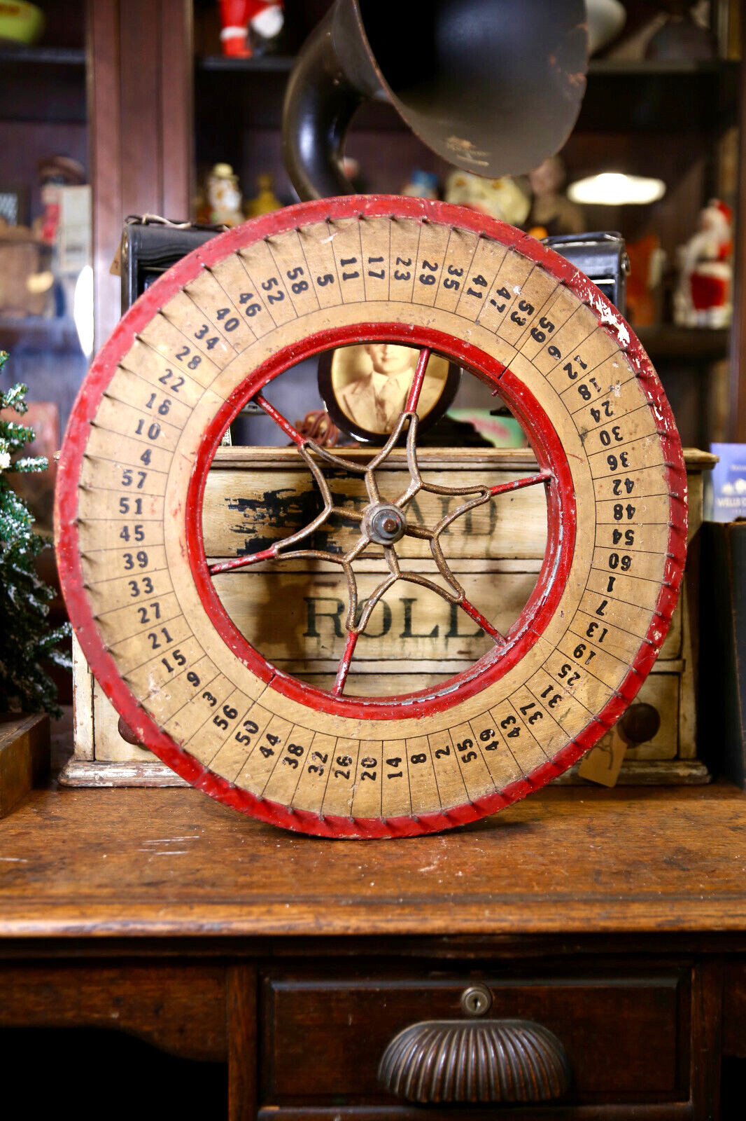 Vintage Gambling Wheel Carnival Game Original 1930s Fair Casino Antique